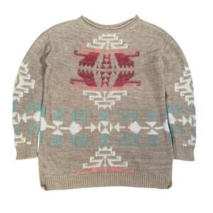 Lauren Ralph Lauren Knit Sweater Aztec Western Tribal Pattern Women’s Medium